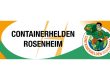Logo der Containerhelden Rosenheim mit Comic-Superheld und Container. Die Containerhelden Rosenheim GmbH ist neuer Kunde der tegos Holding.