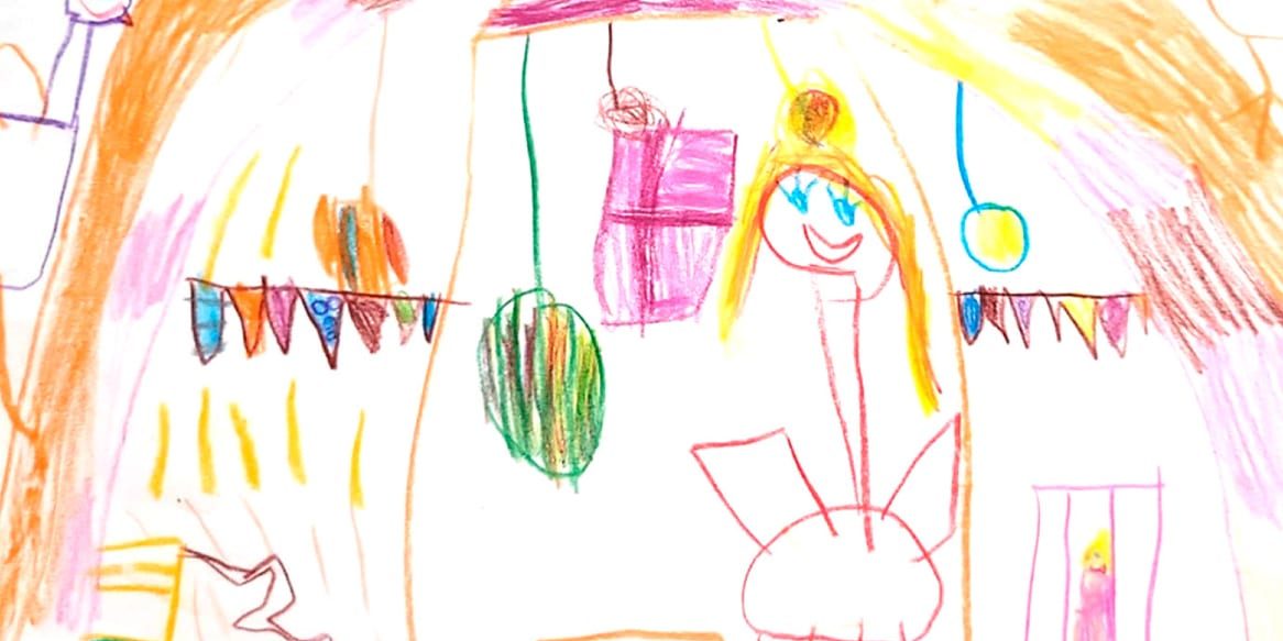 diakonie-traunstein-interdisziplinaere-fruehfoerderung-setzt-auf-sowisdoku-tegos Von Kind gezeichnetes Bild einer Prinzessin in ihrem Zimmer.